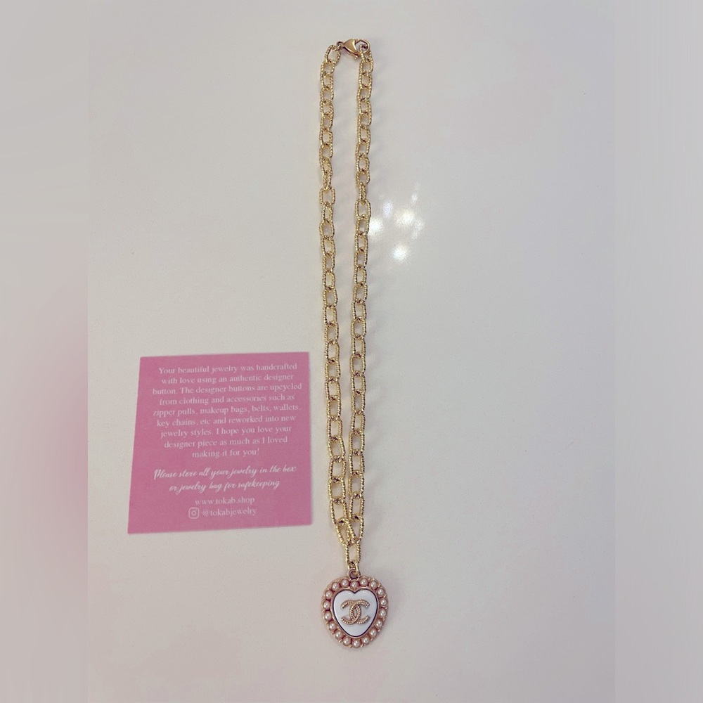 Original CHANEL button charm necklace